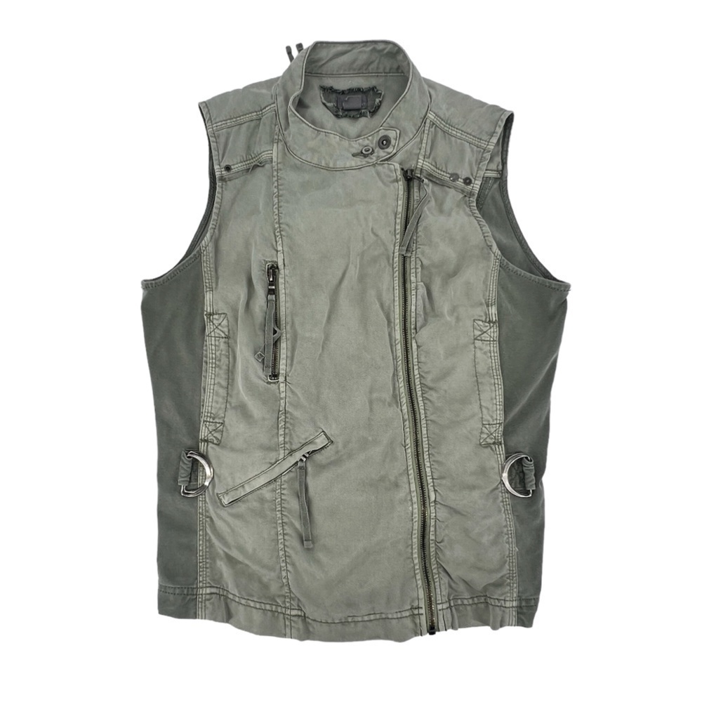 Braeve Green Multi Zipper Utility Safari Vest Size Large Women's